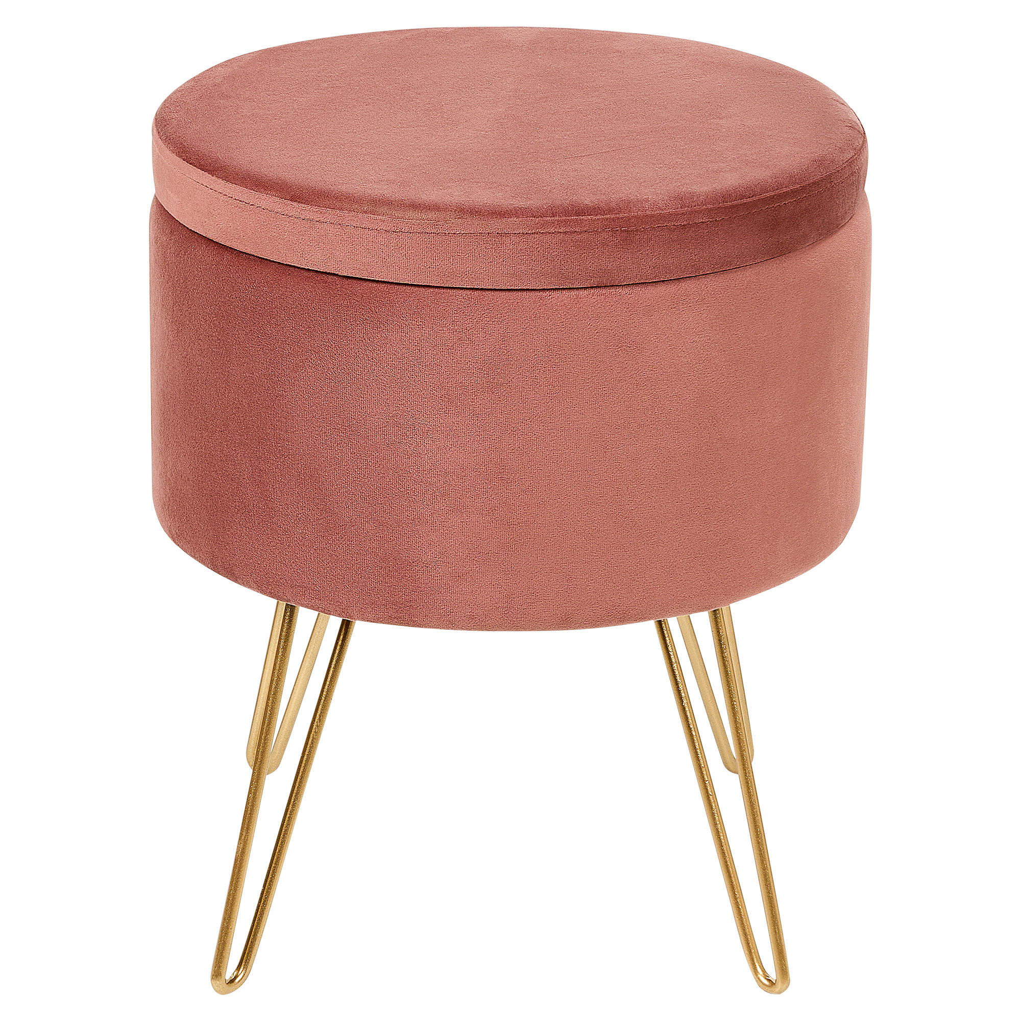 HOCKER Silas 42/42/44 cm - Pink, Textil (42/44/42cm) - Beliani
