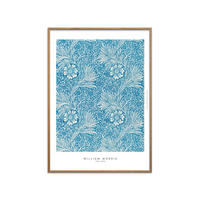 POSTER mit Rahmen William Morris - Blues - Blau/Eichefarben, Holz/Papier (70/100cm) - Poster&Frame
