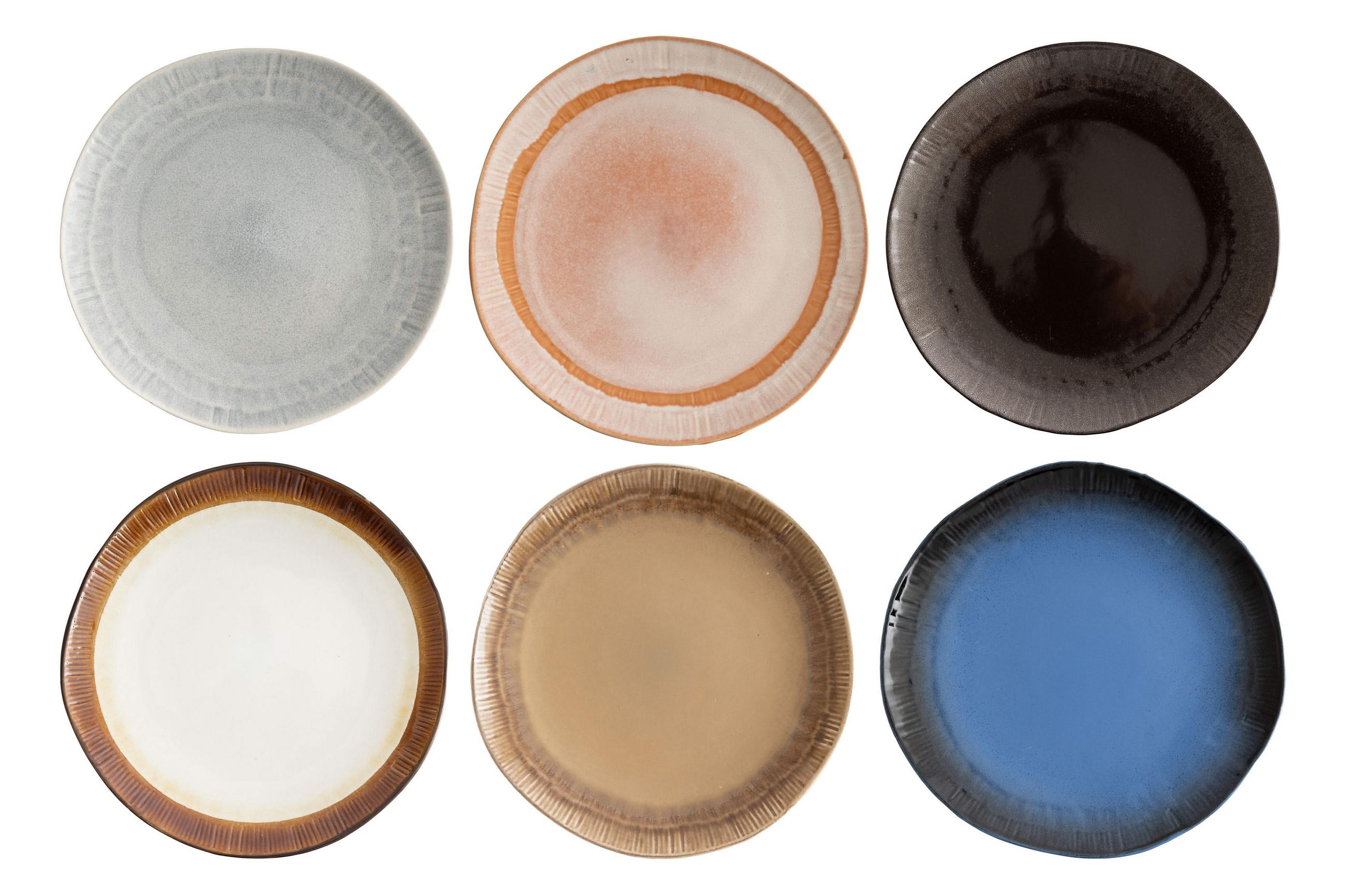 SPEISETELLER Earth ø 27 cm - 6 stuks - Multicolor, Keramik (27cm) - Studio Tavola