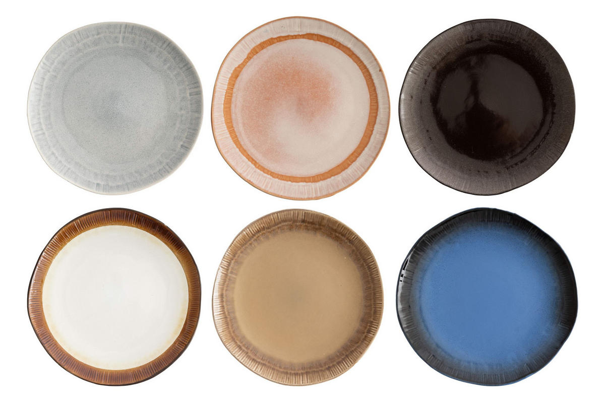 SPEISETELLER Earth ø 27 cm - 6 stuks - Multicolor, Keramik (27cm) - Studio Tavola