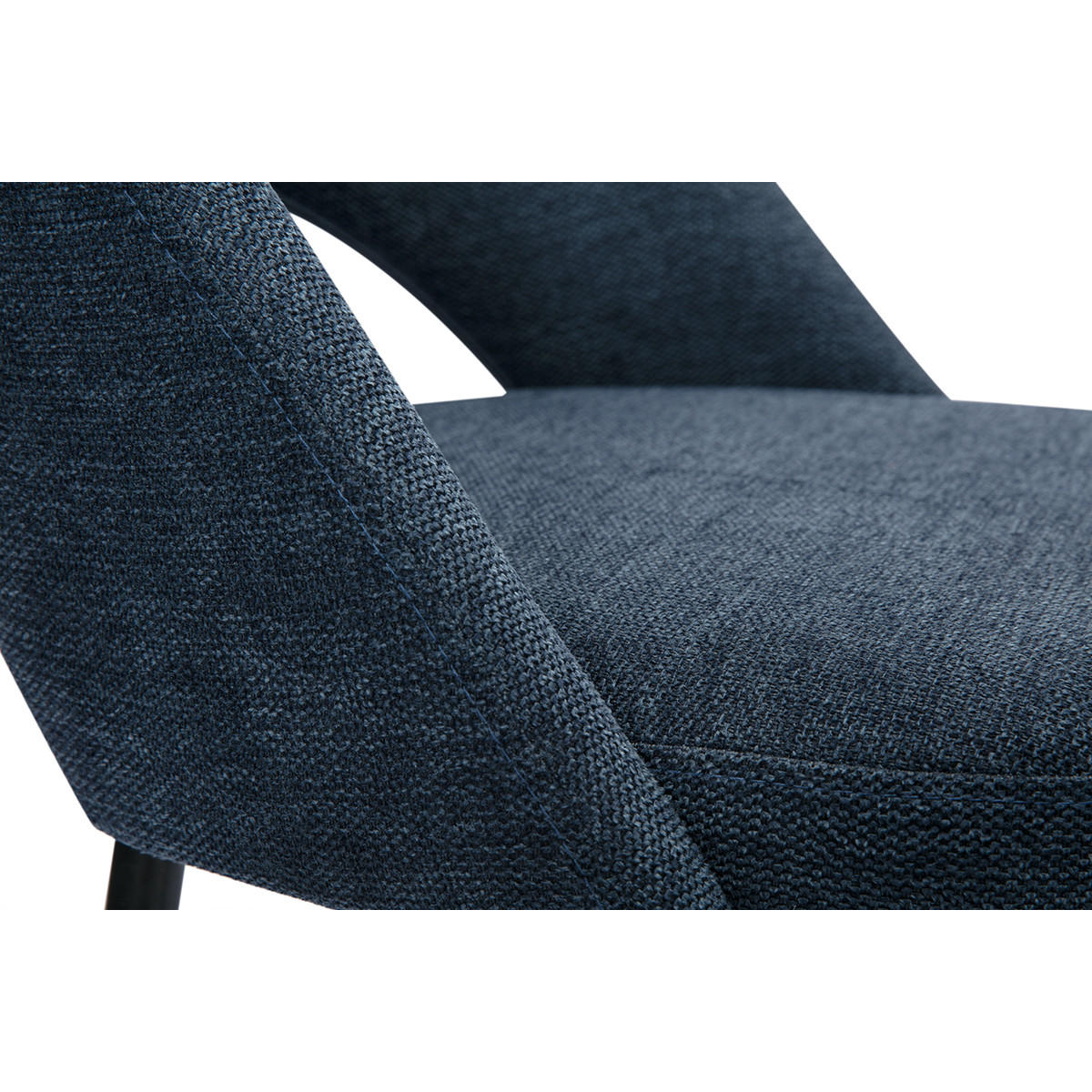 BARHOCKER Samt Dunkelblau H65 cm 2er-Set COSETTE - Dunkelblau, Textil (54/99/51.5cm) - Miliboo