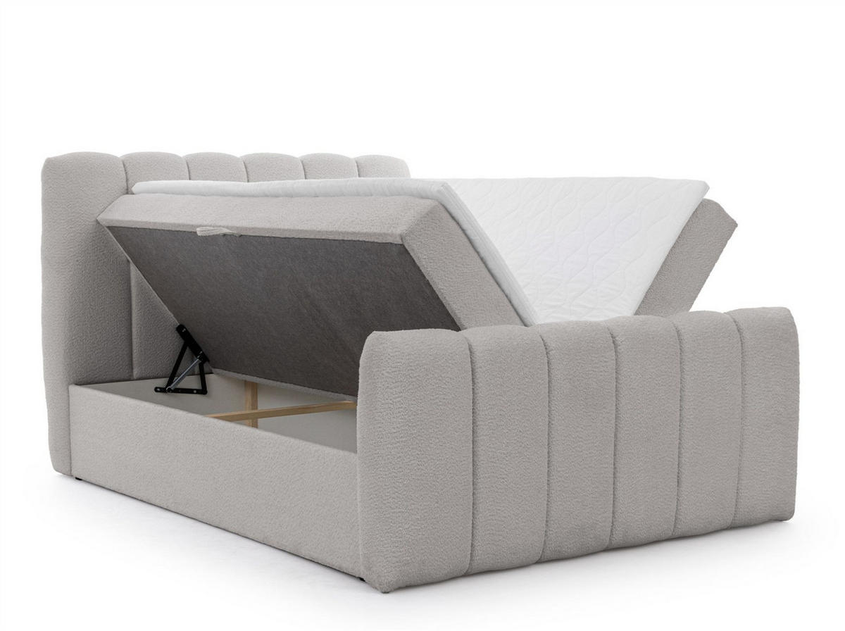 BOXBETT Denis - Silberfarben, Holzwerkstoff/Textil (180/200cm) - Fun Möbel