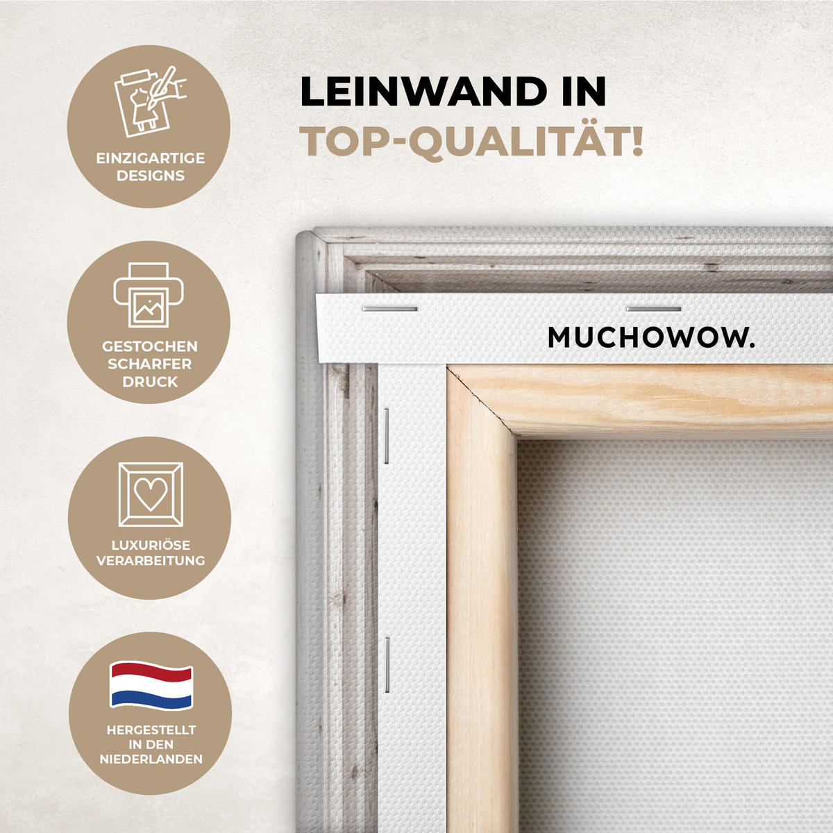 LEINWANDBILD Fenster - Meer - Küste - Natur - Ausblick - Strand - Wattenmeer Deko Schlafzimmer 30x20 cm - Beige, Textil (30/20cm) - MuchoWow