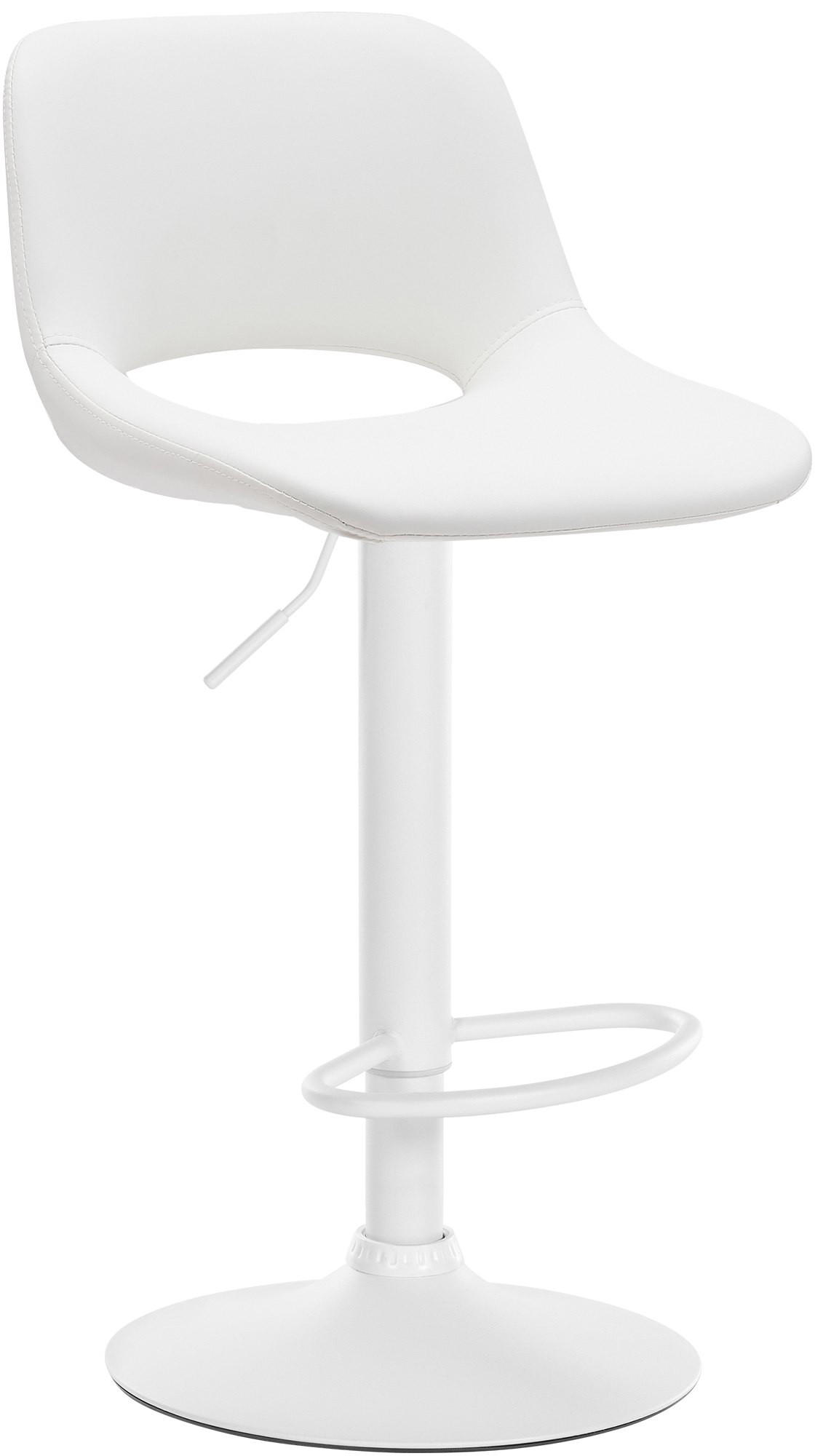 BARHOCKER JAKSON Weiß Kunstleder Weiß - Weiß, Leder/Metall (42/86/46cm) - DELUKE