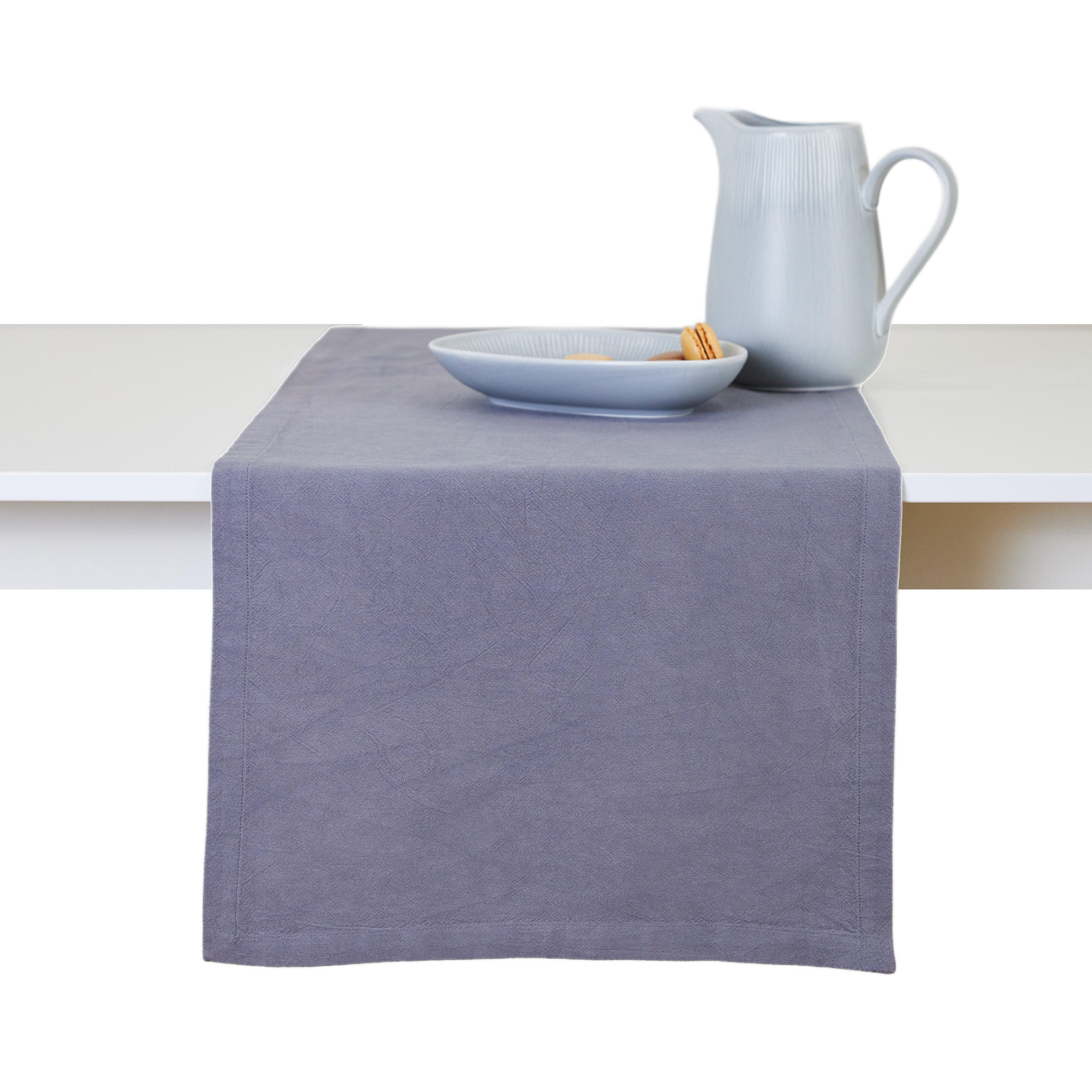 BAUMWOLLTISCHLÄUFER Campos - Dunkelgrau, Textil (160/40/1cm) - home&you