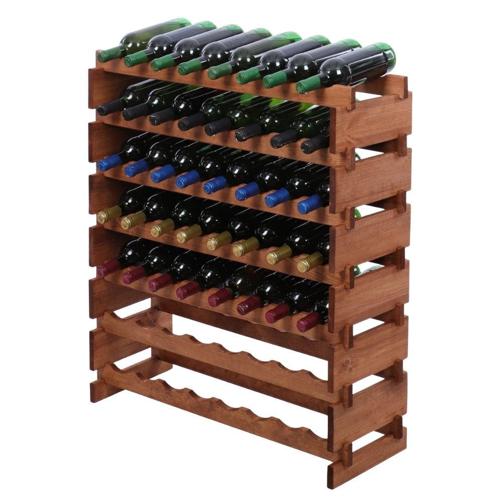 WEINREGAL VINOTECA FLEX PRO HxBxT 93x84x28cm 56 Flaschen auf 7 Ebenen Braun geölt - Braun, Holz (84/93/28cm) - PROREGAL