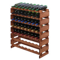 WEINREGAL VINOTECA FLEX PRO HxBxT 93x84x28cm 56 Flaschen auf 7 Ebenen Braun geölt - Braun, Holz (84/93/28cm) - PROREGAL