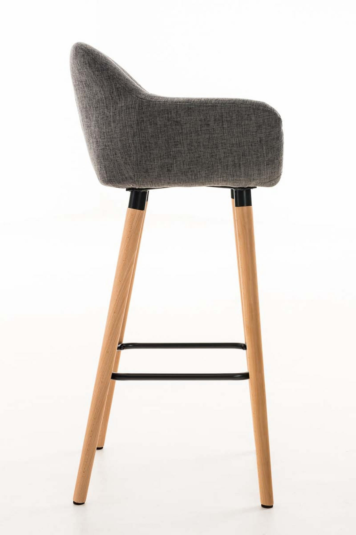 BARHOCKER Grande, Gestell Holz, Stoff Hellgrau - Braun/Grau, Holz/Textil (55/99/46cm) - TPFLiving