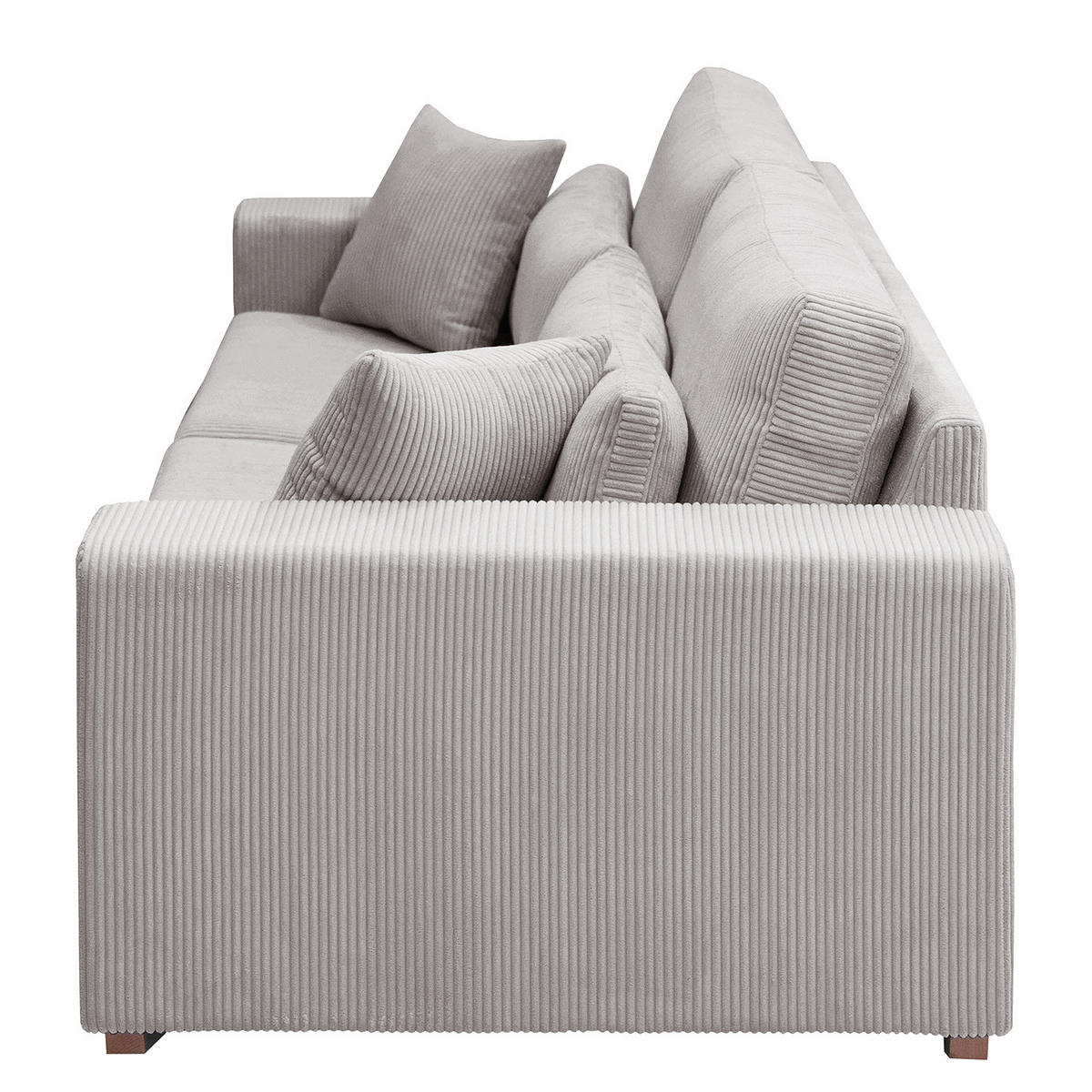 BIG-SOFA - Buchefarben/Hellgrau, Holz/Buchenholz (254/85/104cm) - home24