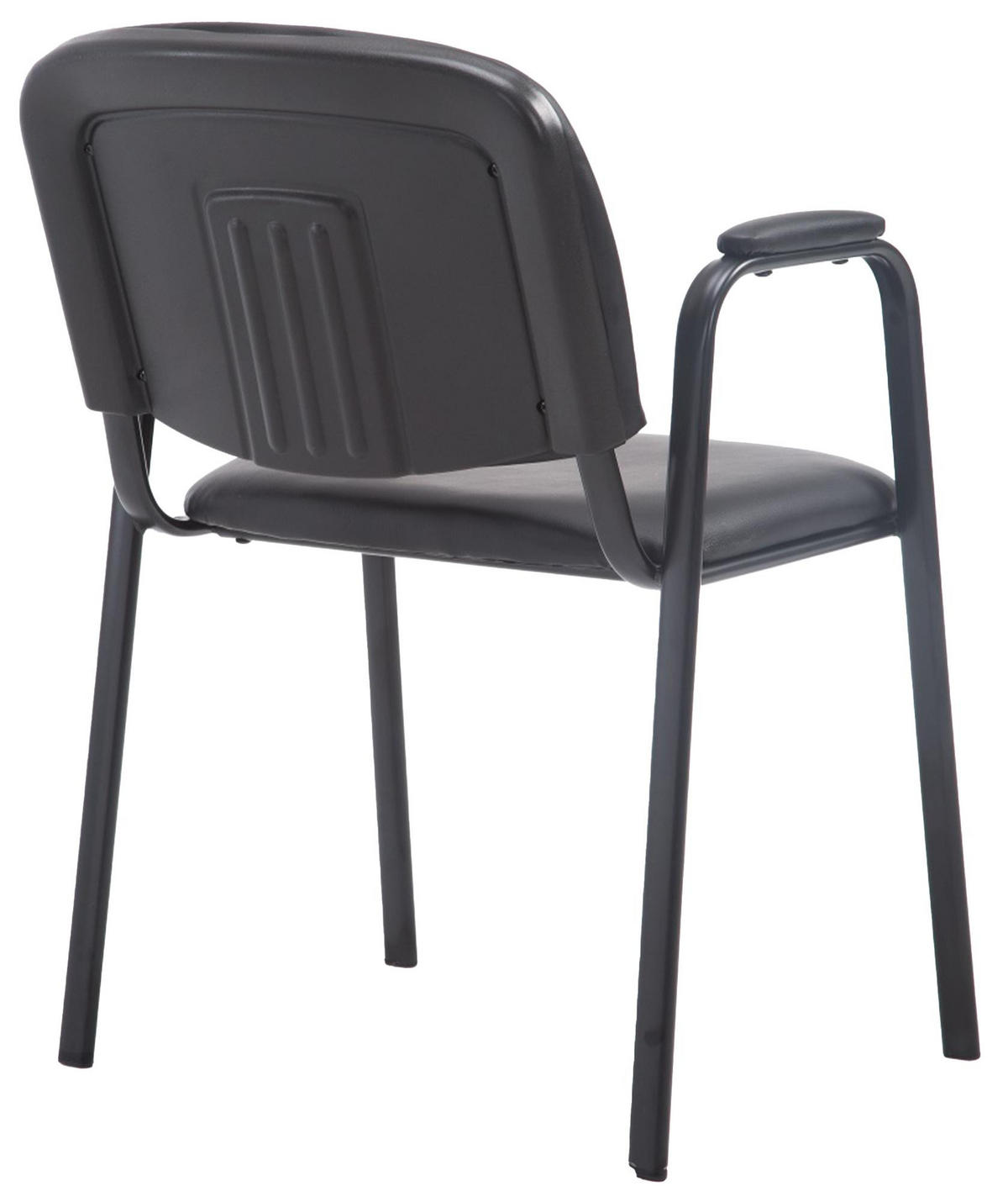 BESUCHERSTUHL Lederlook schwarz - Schwarz, Textil/Metall (53/79/55cm) - CLP