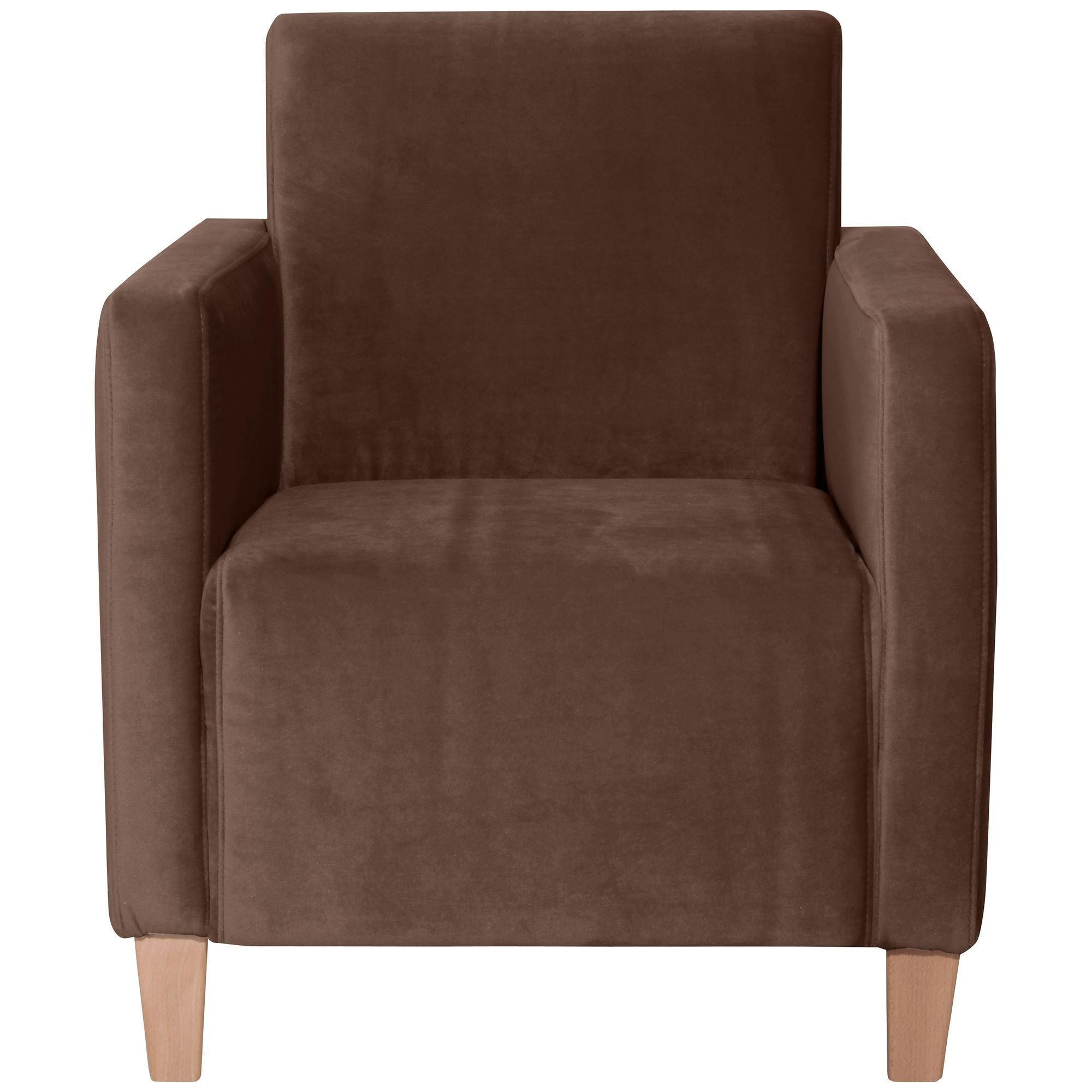 SESSEL Karol Bezug Samtvelours Buche natur / braun - Braun, Kunststoff (71/81/70cm) - 58aufmkessel