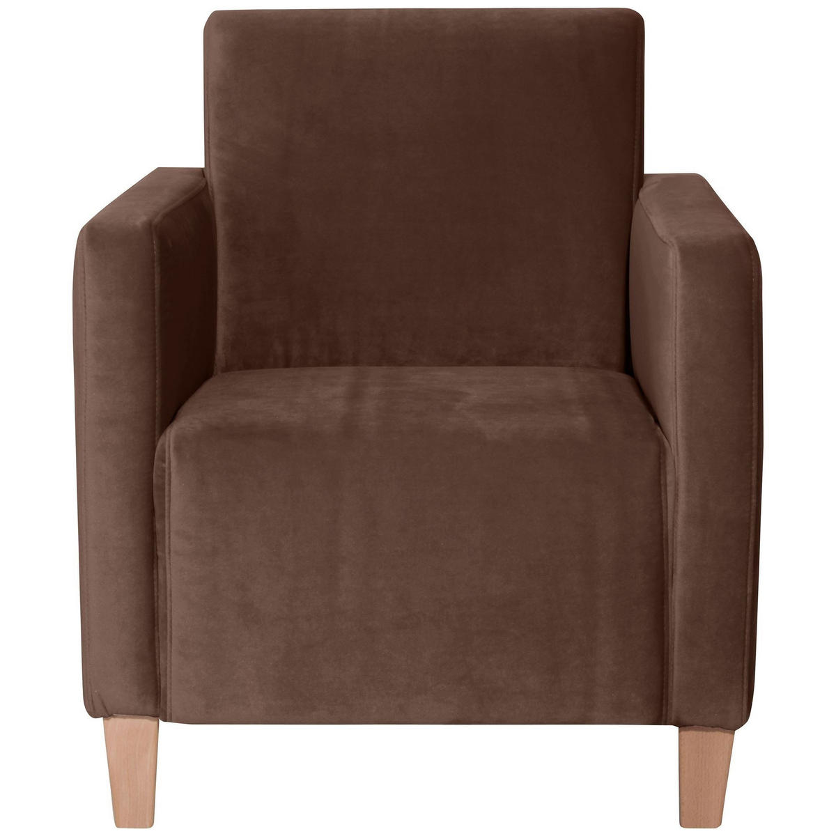 SESSEL Karol Bezug Samtvelours Buche natur / braun - Braun, Kunststoff (71/81/70cm) - 58aufmkessel