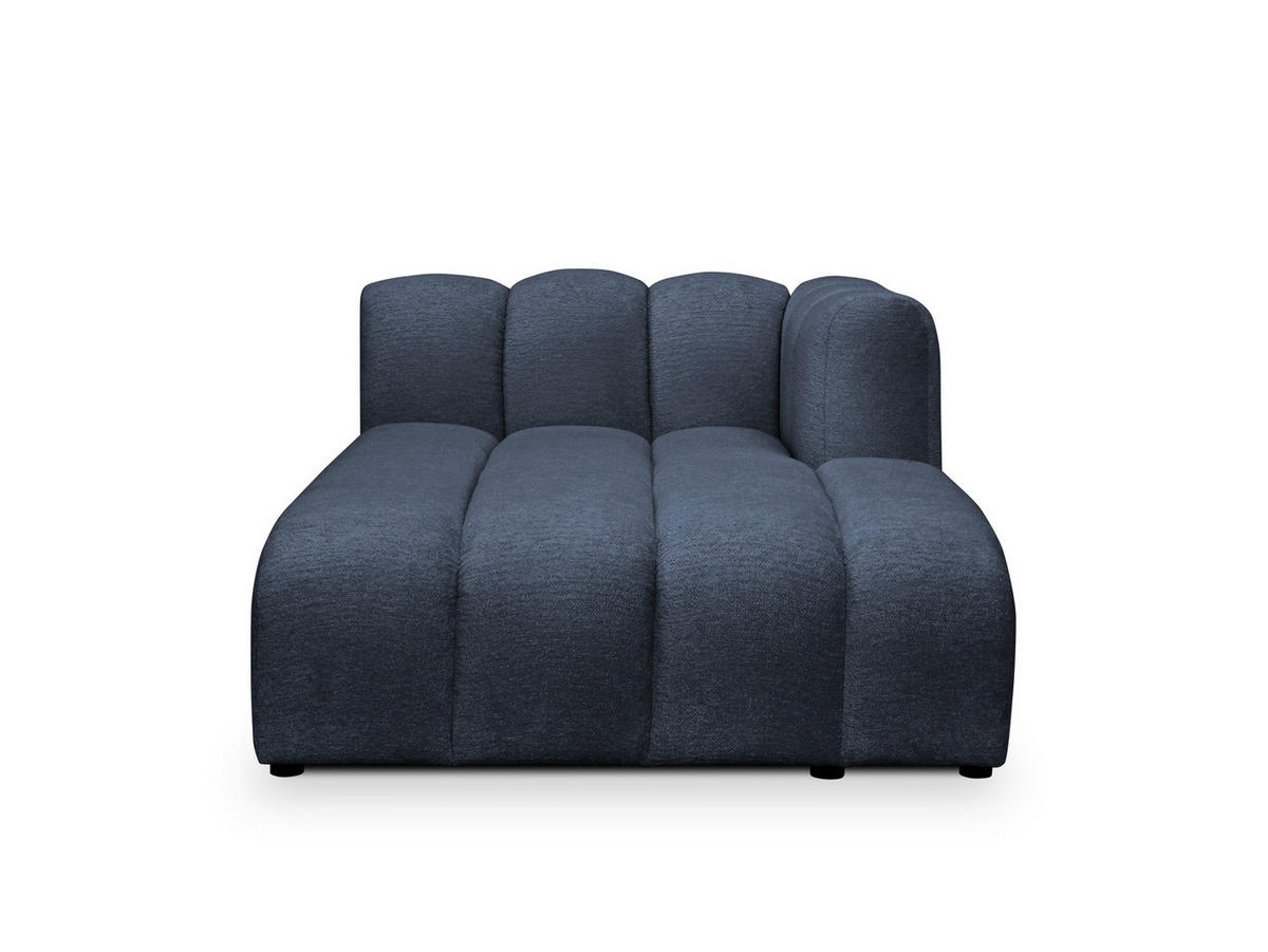 SOFAELEMENT Rechts Chenille Stoff Blau - Blau/Schwarz, Holzwerkstoff/Kunststoff (179/70/113cm) - Makamii