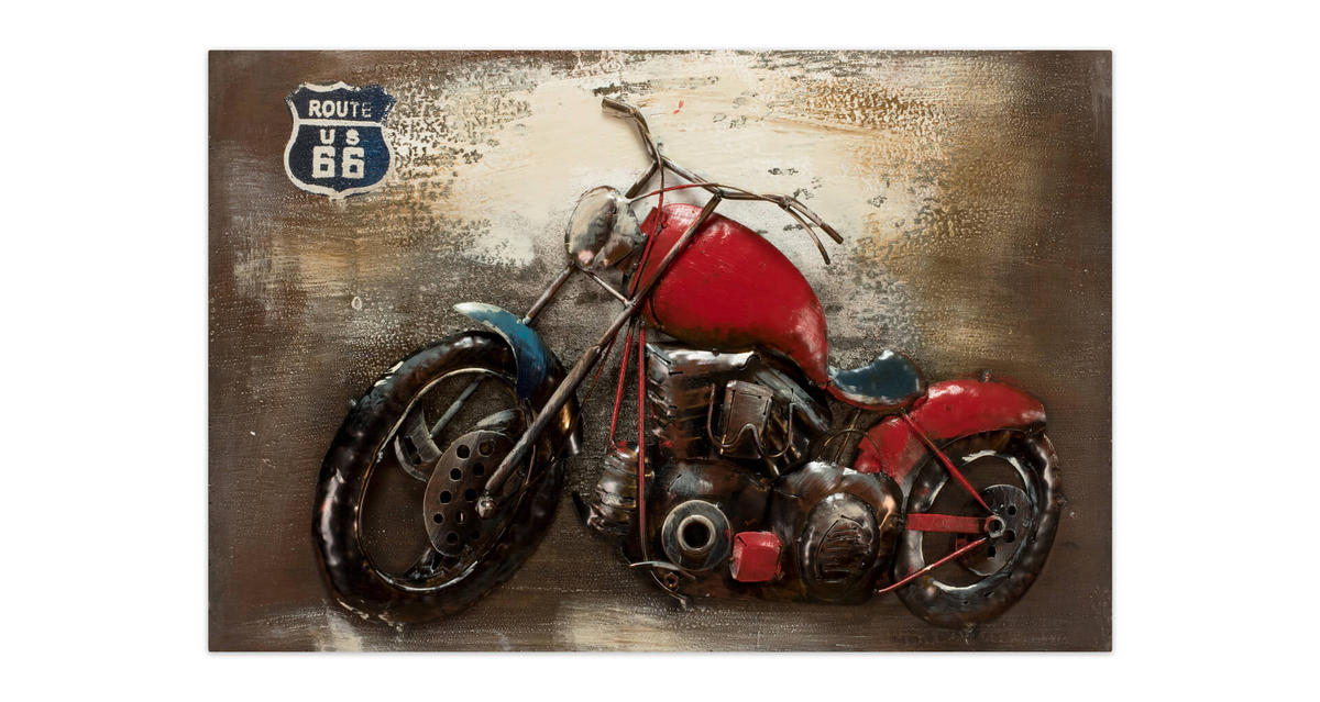 METALLBILD Rot 60/40 cm - Rot/Braun, Metall (2.04/40cm) - KUNSTLOFT