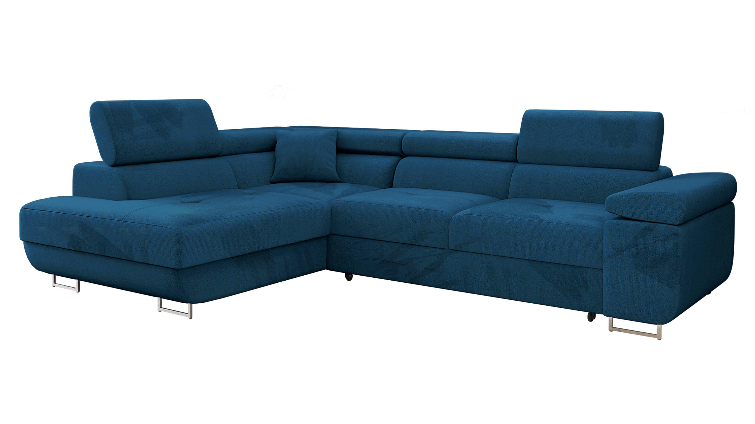 ECKSOFA Torezio, Seite: Links - Blau, Holz/Textil (274/203cm) - MIRJAN24
