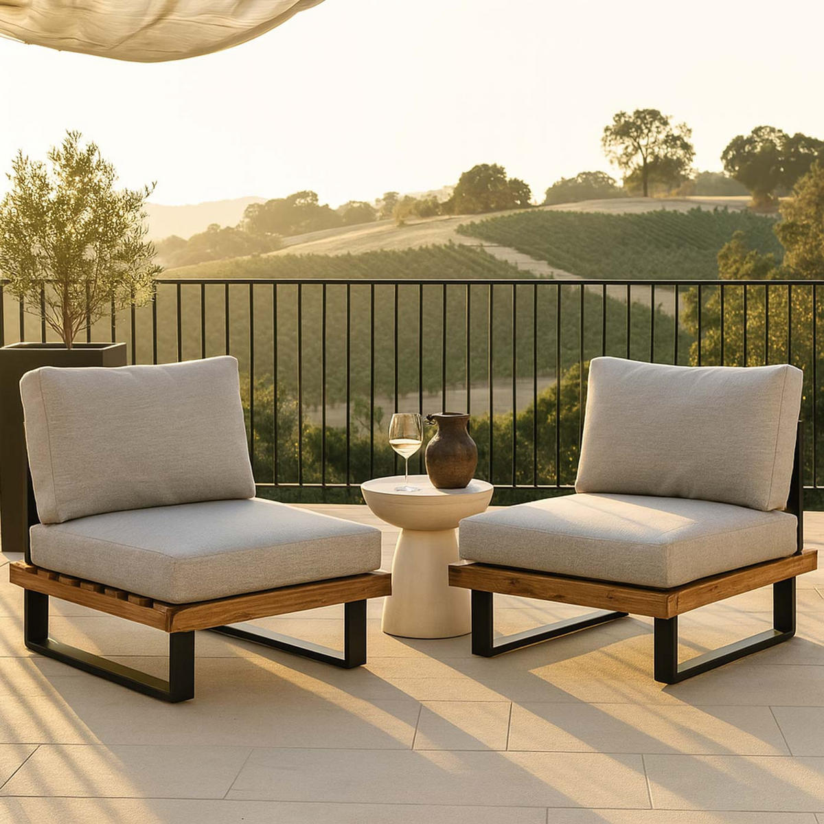 LOUNGE-SESSEL Schwarz, Beige, Hellgrau - Beige/Hellgrau, Holz (82/75/82cm) - MCW