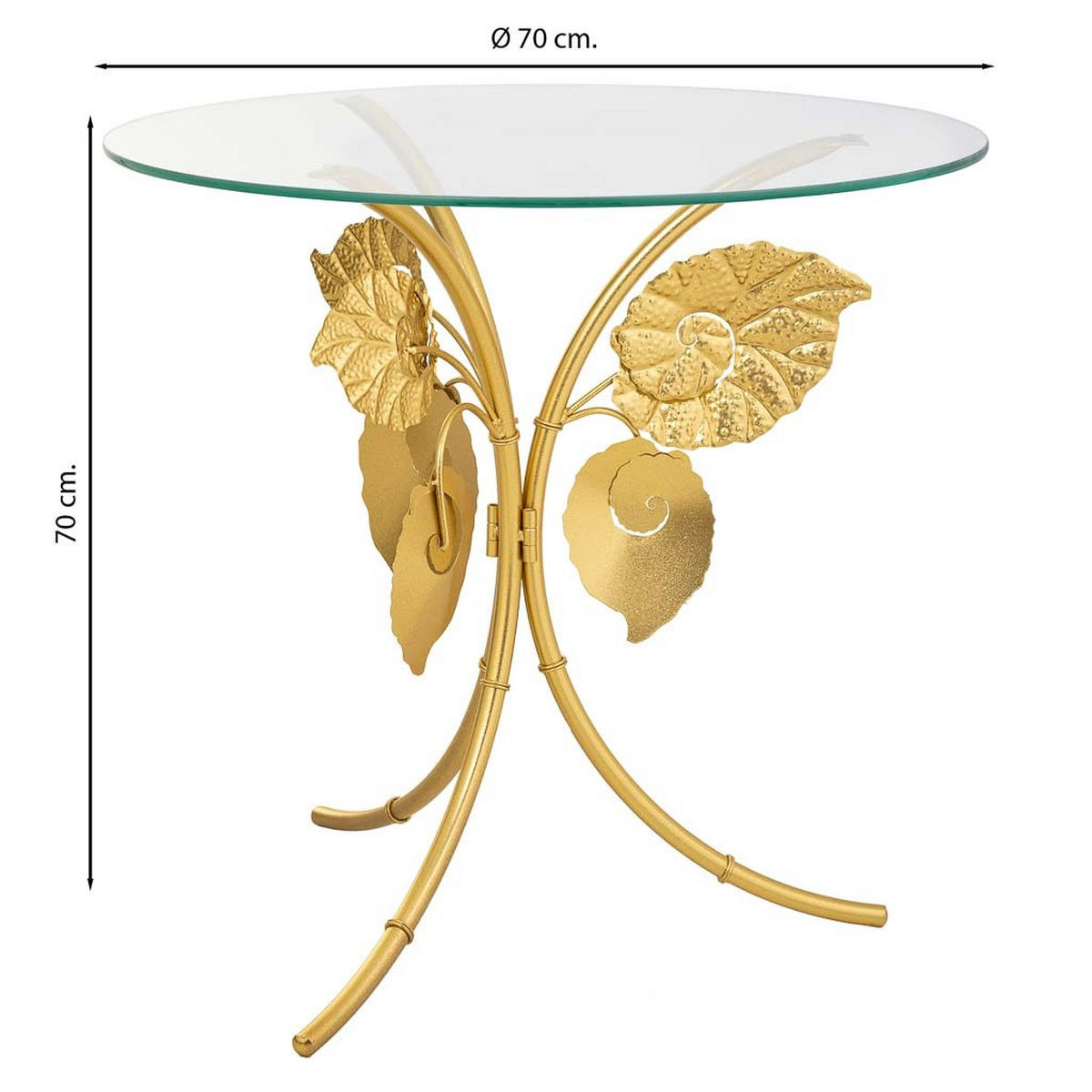 TISCH aus Metall, golden, 70cm - Goldfarben, Metall (70/70/70cm) - Wanderlust