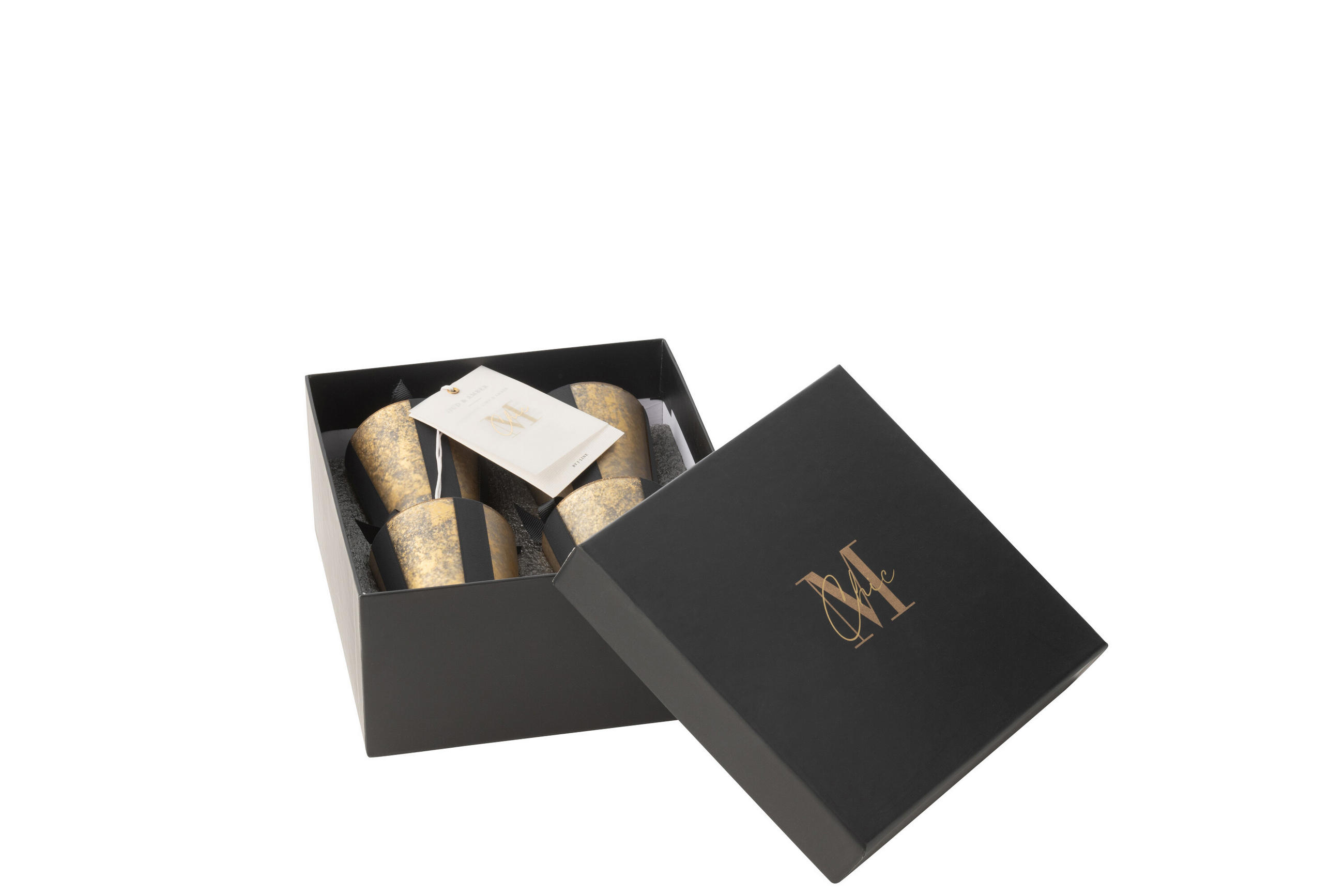 DUFTKERZE M-CHIC - Gold - 20 Std. - 4er set - Goldfarben, Paraffin (6.5/7.5cm) - J-Line