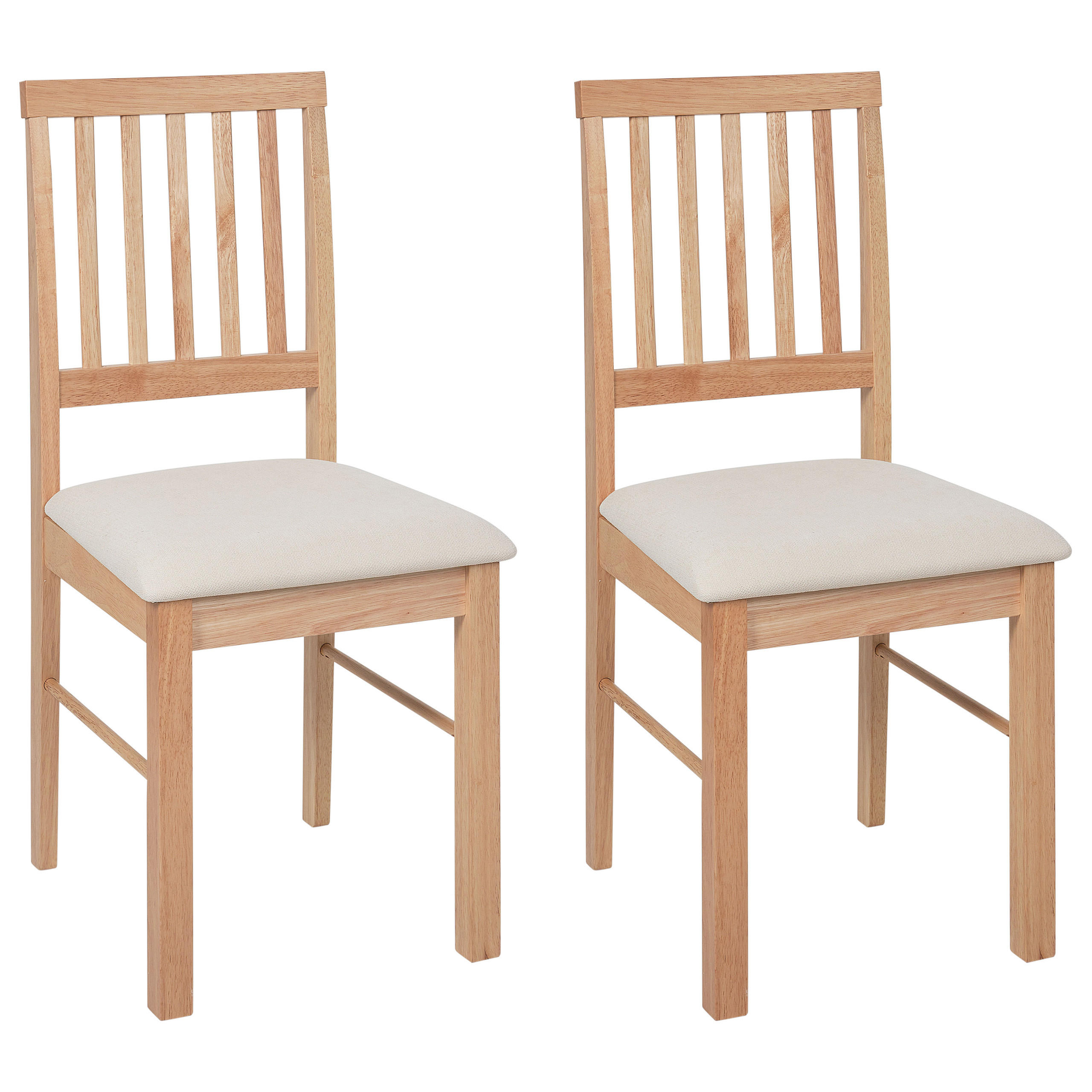 ESSZIMMERSTUHL 2er-Set Heller Holzfarbton Orono - Hellbraun/Beige, Holz (40/92/50cm) - Beliani