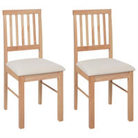 ESSZIMMERSTUHL 2er-Set Heller Holzfarbton Orono - Hellbraun/Beige, Holz (40/92/50cm) - Beliani
