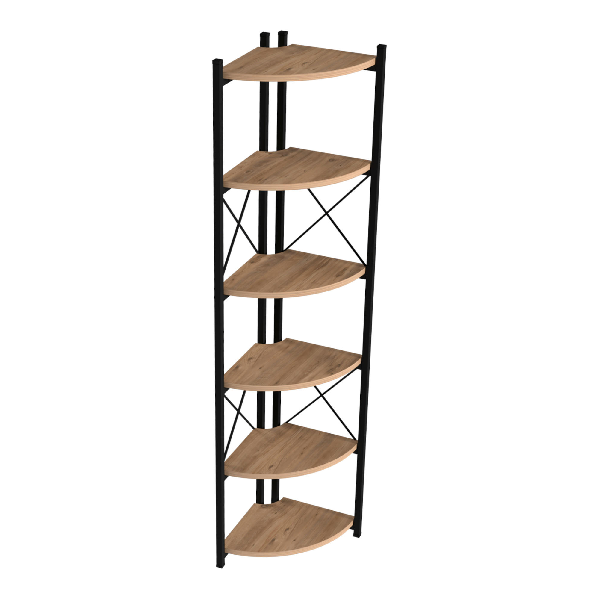 ECKREGAL Ulfborg - Schwarz/Braun, Holzwerkstoff/Metall (30/160/30cm) - [en.casa]