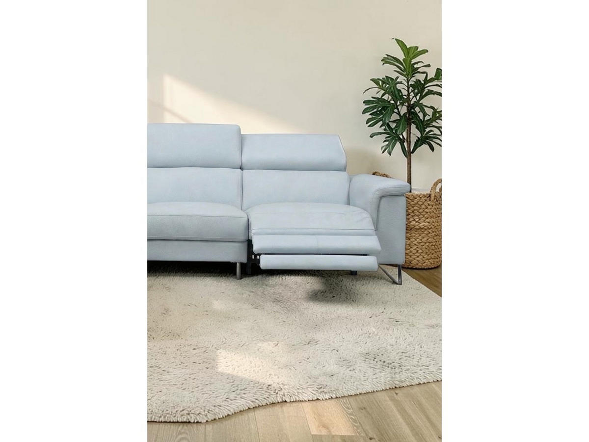 ECKSOFA Antares Echtleder mit 1 x Relaxfunktion Weiß - Weiß, Leder/Metall (276/224cm)