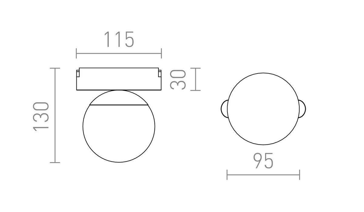 LEUCHTE CIARA 10 Schwarz 6 W - Schwarz, Metall (30/30/20cm) - Rendl