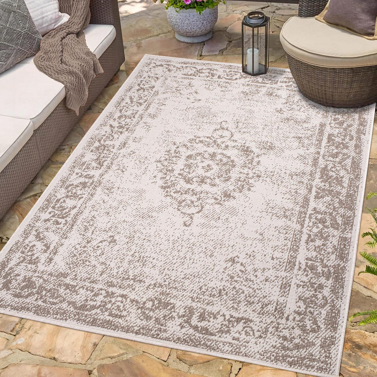 OUTDOOR-TEPPICH DuoRug 5577 Creme 120x170 cm - Beige, Textil (120/170cm) - carpet city