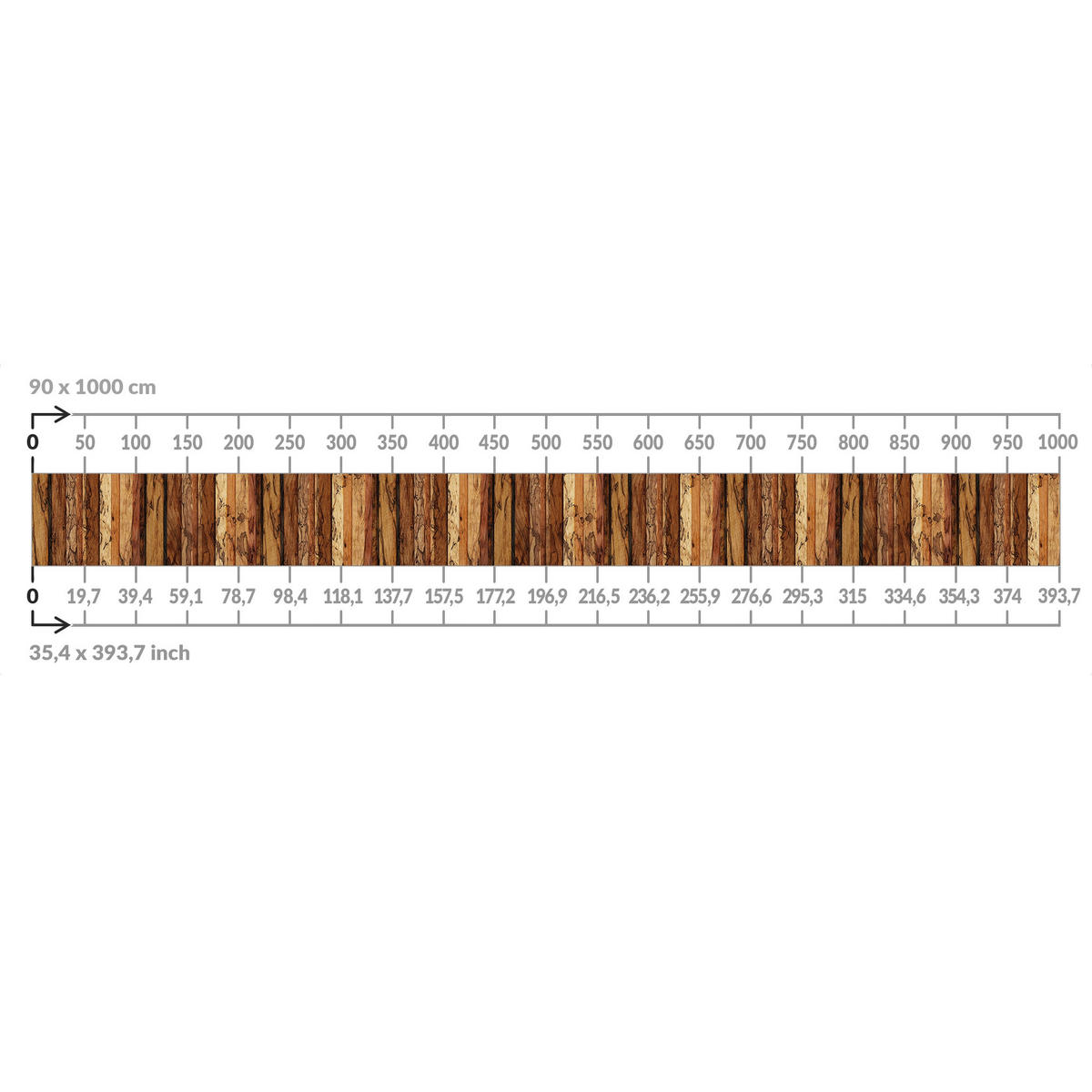BALKON SICHTSCHUTZ Woody Flamed 350/90 cm - Braun, Kunststoff (350/90cm) - Bilderwelten