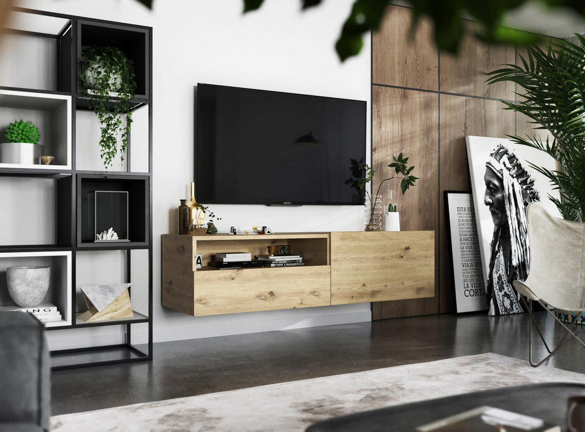 TV-SCHRANK Enjoy Eiche artisan matt Schublade 120 cm - Eiche Artisan, Holzwerkstoff (120/30/35cm) - Meble Lindner