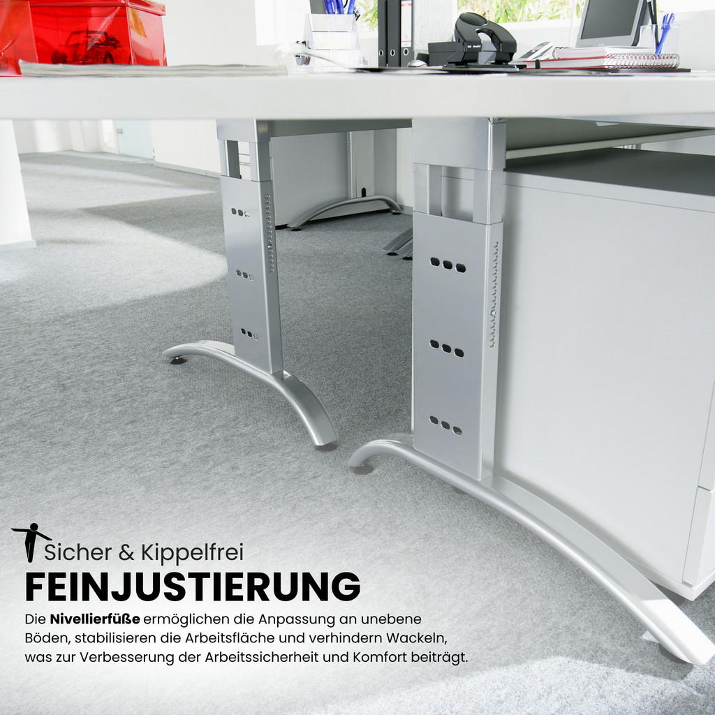 Thumbnail - bümö Schreibtisch, Graphit, Holzwerkstoff, Nachbildung, Rechteckig, 160x74x80 cm, FSC Mix, Arbeitszimmer, Schreibtische,...