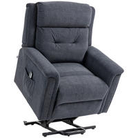 FERNSEHSESSEL mit Aufstehhilfe, Dunkelgrau - Dunkelgrau/Schwarz, Textil/Metall (87/108/92cm) - HOMCOM