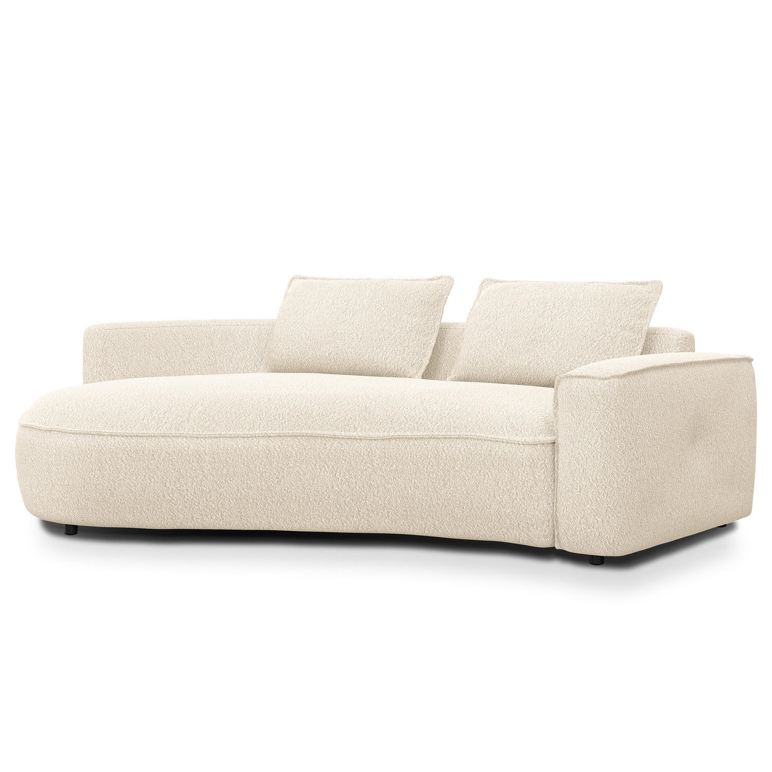 2,5-SITZER SOFA - Creme/Schwarz, Kunststoff/Textil (217/82/146cm) - home24