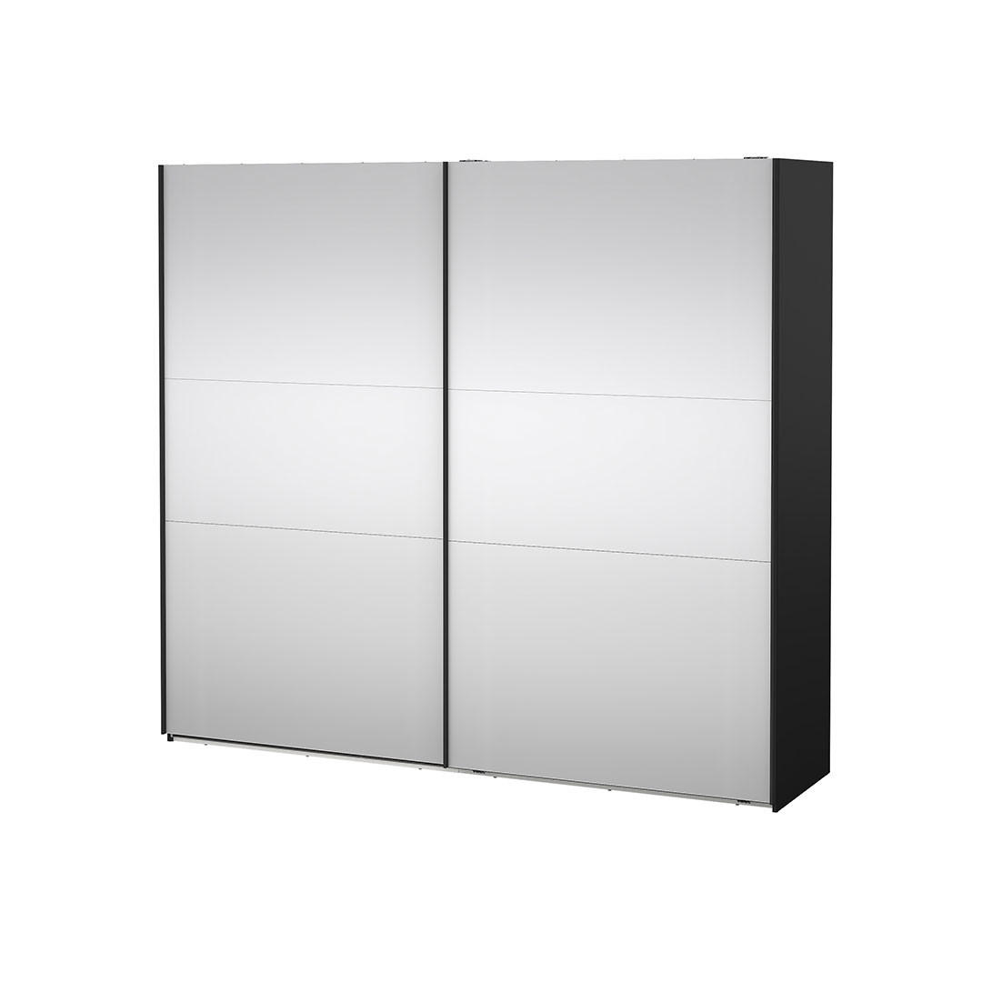 SCHIEBETÜRENSCHRANK, Como, Schwarz, Holzwerkstoff, 244 x 67 x 221 cm - Schwarz, Holzwerkstoff (244/221/67cm) - ebuy24