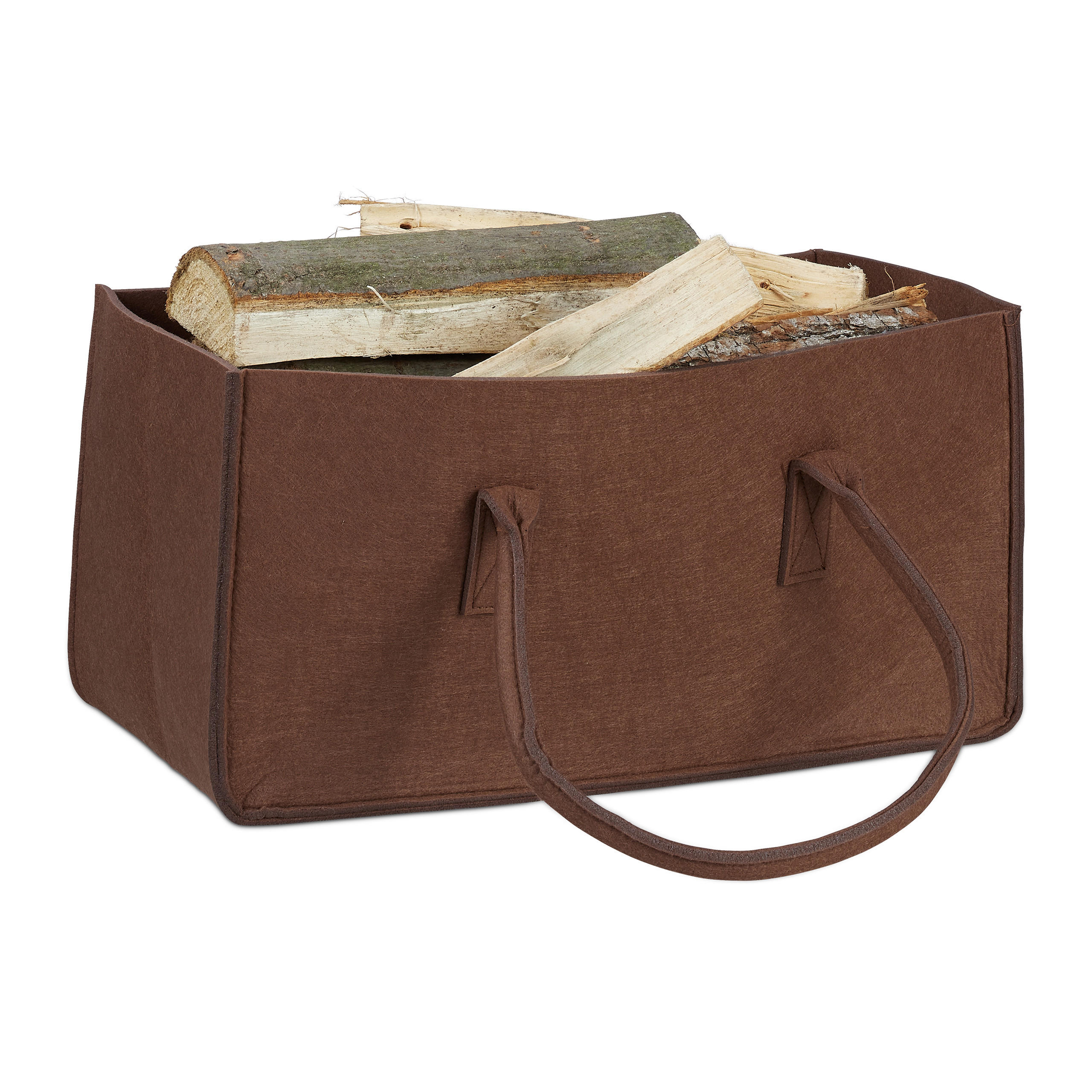 SAC PENTRU LEMNE Maro fetru 25x50 cm