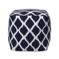 SITZWÜRFEL Ikat-Muster blau-weiß, 40/40/40 cm - Blau, Textil (40/40/40cm) - Homescapes