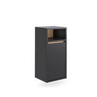 BADSCHRANK Viola Grau/Artisan 38 x 80 cm mit Wäschkorb - Eiche Artisan/Grau, Holzwerkstoff (38/80/33cm) - Vicco