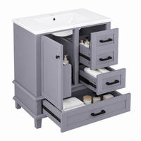 BADEZIMMERSCHRANK mit Waschtisch 76 x 46 x 83,5 cm Grau - Grau, Holzwerkstoff (46/83.5/76cm) - Beauniv
