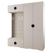 GARDEROBEN-SET 236,7/200/47 - Schwarz/Weiß, Holz/Kunststoff (200/236.7/47cm) - Abiks Möbel