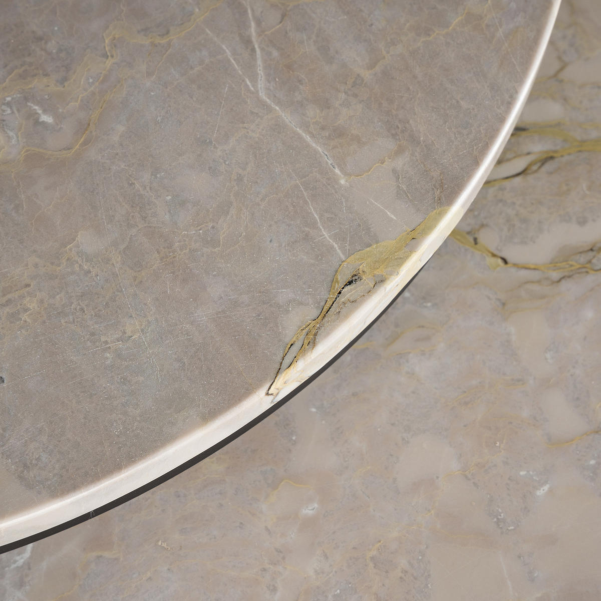 BEISTELLTISCH-SET - Marmor Grau / Schwarz, 3-teilig - Schwarz/Grau, Stein/Metall (45/45/45cm) - home24