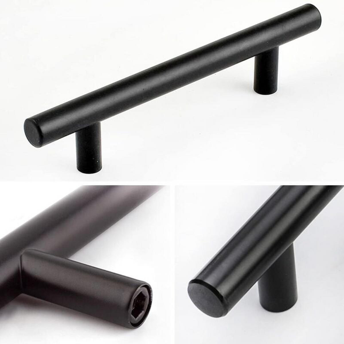 MÖBELGRIFF Schwarz 10er-Set 160 mm Edelstahl - Schwarz, Metall (1/3.2/25cm)