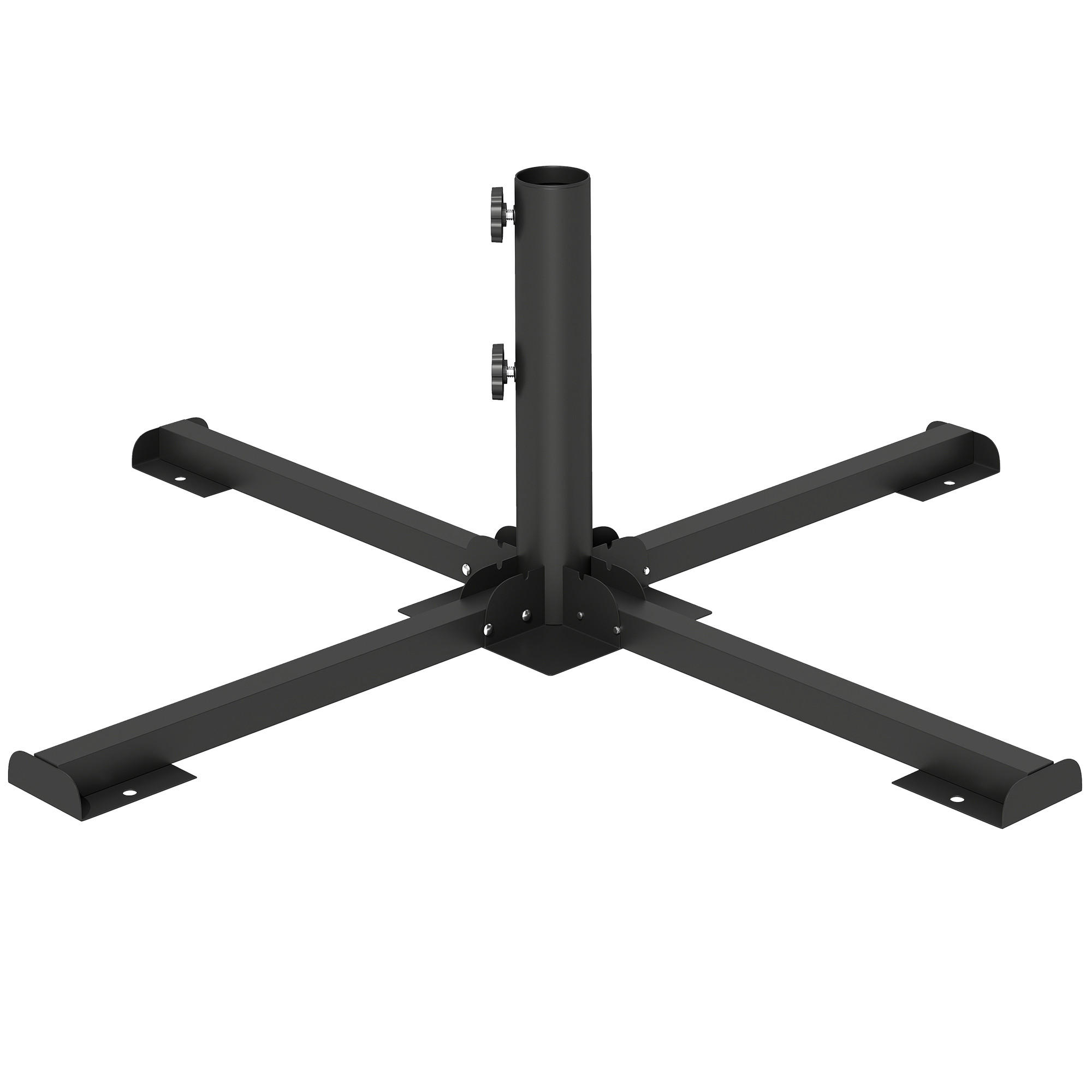 SONNENSCHIRMSTÄNDER Metall Dunkelgrau - Dunkelgrau, Metall (86/86cm) - Outsunny