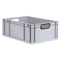 EUROBOX NextGen Color 22x40x60 cm 44 Liter Griffe schwarz offen, Grau - Schwarz/Grau, Kunststoff (40/22/60cm) - PROREGAL