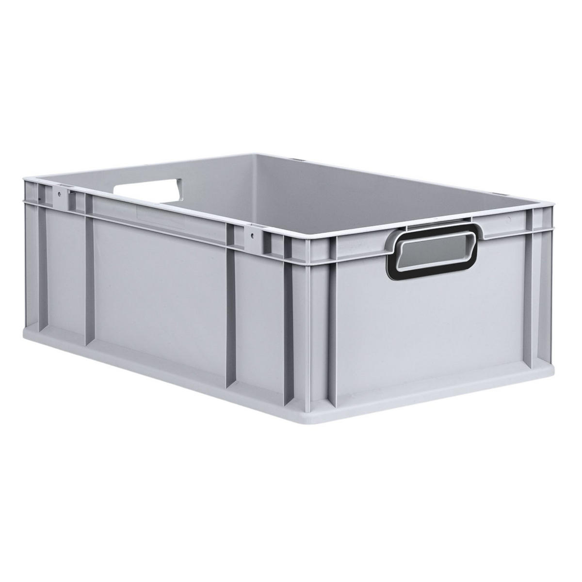 EUROBOX NextGen Color 22x40x60 cm 44 Liter Griffe schwarz offen, Grau - Schwarz/Grau, Kunststoff (40/22/60cm) - PROREGAL