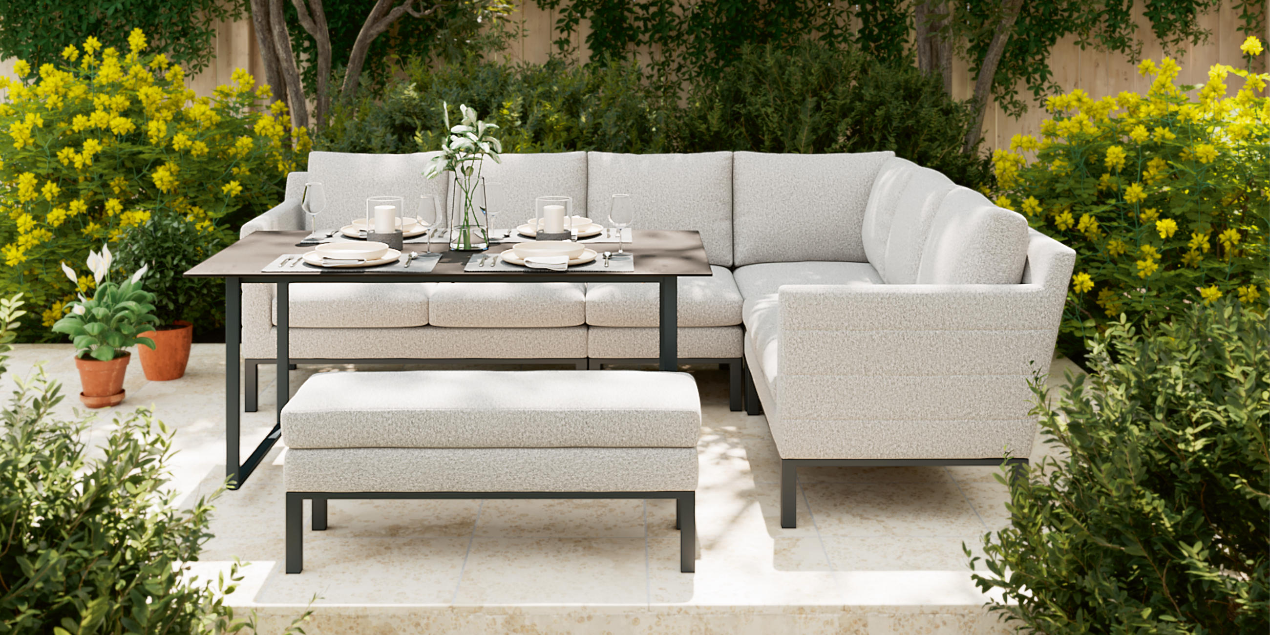 Gartenmöbel aus Edelstahl 