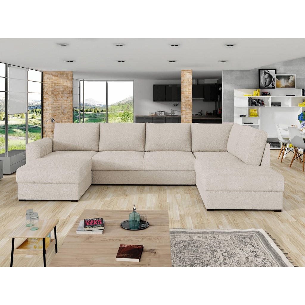 Thumbnail - Mirjan24 Wohnlandschaft, Natur, Textil, 7-Sitzer, U-Form,Rechteckig, 305x85x188 cm, Wohnzimmer, Sofas & Couches, Wohnlan...