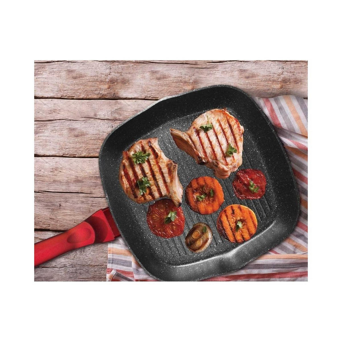 PFANNENSET Rot 28/28/4 cm BH6189 - Rot, Glas - Berlinger Haus