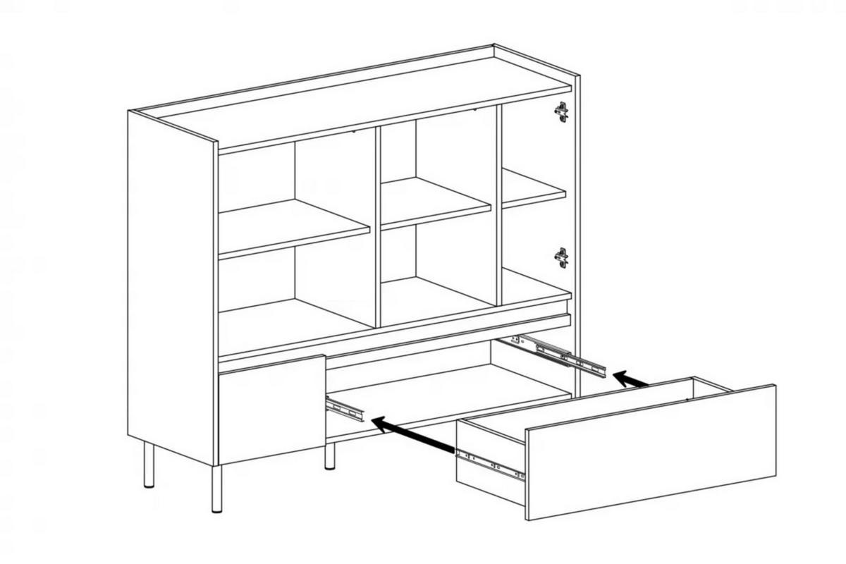 KINDERKOMMODE LIBU 08 120/40/105 in Eukalyptus / Baltic Düne Eiche - Alteiche/Eukalyptusholzfarben, Holzwerkstoff (120/105/40cm) - Deine Möbel 24