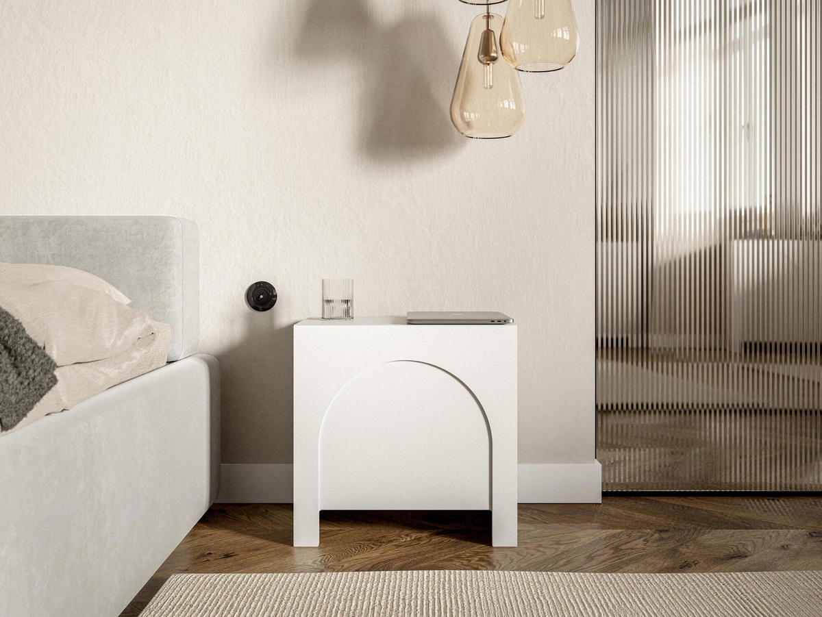 NACHTTISCH ARCO Weiß 50x35x49 cm - Weiß, Holzwerkstoff (50/49/35cm) - FURNLUX