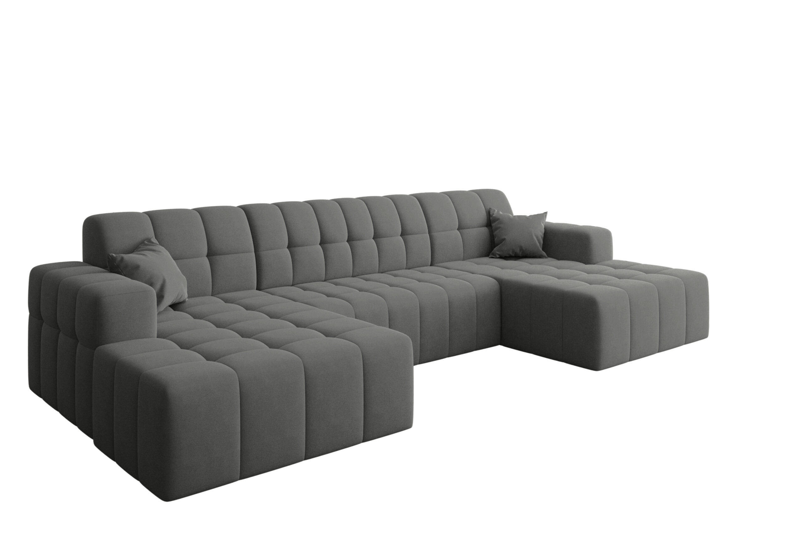 ECKSOFA U-Form Nimes Stoff Portland Anthrazit - Anthrazit, Holz/Textil (168/350cm) - Kaiser Möbel